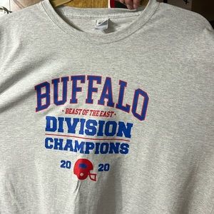 4XL Long Sleeve Grey Buffalo Bills logo shirt